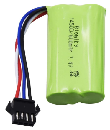 Blomiky 2 Pack 7.4V 2S 600mAh Li-ion Rechargeable Battery